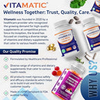 Vitamatic Glucosamine Chondroitin MSM 180 Veggie Capsules – Joint Support Supplement for Women & Men – Shellfish Free, Non-GMO