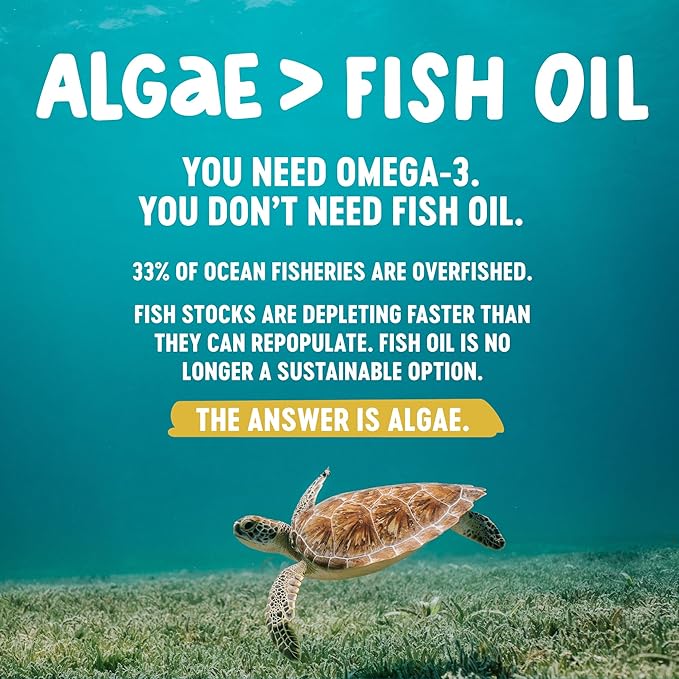 Freshfield Omega 3, DHA Supplements, Algae Oil, Vegan Omega, Ocean Saving Fish Oil Replacement, Sustainably Sourced, Highest Levels of DHA per Capsule, w/DPA