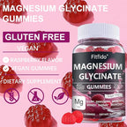 Magnesium Glycinate Gummies 400mg, Chewable Sugar Free Magnesium Supplement with Magnesium Glycinate, Magnesium Malate and Protein for Sleep, Relaxation, Brain & Muscle - Vegan (60 Count, Raspberry)