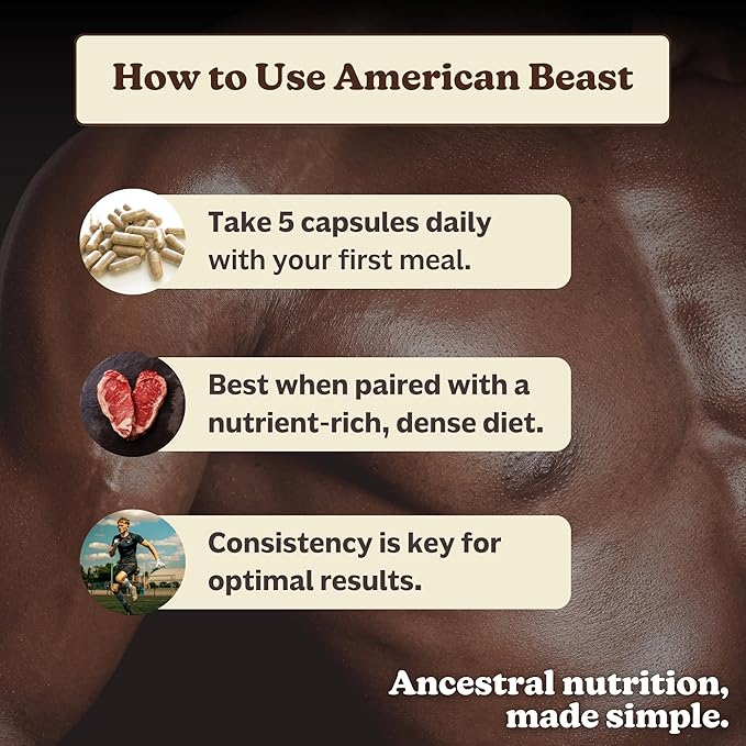 MK Supplements American Beast | Bison Liver & Heart Capsules | ~49x More CoQ10 Than Beef Liver | Regeneratively Raised Bison | 150 Capsules