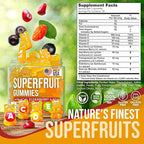 Joyli Superfruit Gummies - Sugar-Free Fruit Multivitamin Gummies for Adults - Natural Gummy Vitamins for Women & Men with Goji, Elderberry, Vitamins A, C, D & E - Supports Immunity, Digestion & Energy