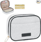 Weekly Travel Pill Organizer 2 Times A Day Pill Case for Purse with Removable AM PM 7 Day Pill Box Holder,Cute Medication Organizer Pill Container for Medicine, Vitamin, Supplement (Dark Grey, Medium)