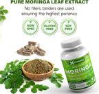 Moringa Capsules| 150 Capsules| Moringa Oleifera | Pure & Natural| Non-GMO and Gluten Free Supplement | Complete Green Superfood | Moringa Leaf Extract Powder