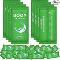 Treela 300 Pcs Large Body Wipes Bulk Deodorant Travel Size for Homeless Care Package Supplies Individually Wrapped Adults Bathing No Rinse Wet Wipes Men Women Hygiene Items(7.09" X 9.84",Green)