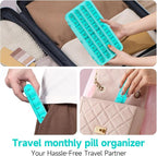 Zoksi Monthly Pill Organizer 1 Times a Day, 30 Day Pill Box Organizer,One Month Pill Case for Travel, 31 Day Daily Medcine Container for Vitamins, Supplement & Medication(Cyan)