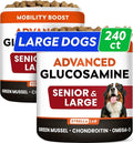 STRELLALAB Advanced Glucosamine Hip & Joint Supplement for Senior Dogs - Green Lipped Mussel & Collagen - Hip & Joint Pain Relief - Large & Small Breed - Joint Health - Bacon - 240 Chews