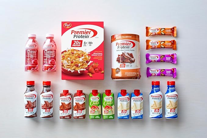 Premier Protein Mixed Berry Almond Cereal, Protein Cereal Flakes Mixed with Dried Berries and Sliced Almonds, Contains 20g of Protein Per Serving, 9 OZ Box