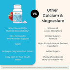 EZ Melts Calcium & Magnesium - Daily Supplement for Heart, Bone, Immune & Brain Health - with Vitamin D3 - Non-GMO & Vegan - Strawberry Smoothie - 120 Dissolvable Tablets (60 Servings)