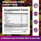 Vitamatic Prebiotic Fiber Gummies for Adults, 7G Extra Strength, Zero Sugar Added, 240 Pectin Based Gummies, Digestive Health & Regularity Support (Pack of 2)