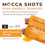 SGC Highest Concentration 100 mg Caffeine per Gummy, 2 Gummies per Pack, 12-Pack Mocca Shots Orange Chocolate Plant-Based Instant Energy with Herbal nootropics