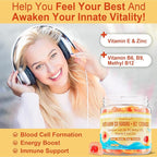 Vitamin D3 5000IU + K2 (MK-7) 120mcg, Sugar-Free Vitamin D3 K2 Filled Gummies with Vitamin B Complex - Methyl B12, B9, B6 | Vitamin E & Zinc, MCT Oil - Supports Bone & Teeth Strength, Immune, 1PACK
