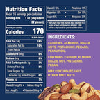 PLANTERS Unsalted Mixed Nuts, Cashews, Pistachios, Almonds, Brazil Nuts, and Pecans, Plant-Based Protein Snacks, 15.25 oz Canister