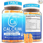 Calcium Gummies 600mg - Calcium Supplement for Women, Ocean Algae Calcium | Vitamin D3, K2, Magnesium | for Bone Strength, Muscle & Immnue | Sustainably Sourced Algae Calcium, 70+ Mineral, Vegan,2PACK