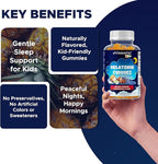 Vitamatic Sugar Free Kids Melatonin 1mg, 90 Gummies, Pineapple & passionfruit Flavored Gummies, 90 Days Supply (Pack of 2)