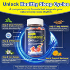 Nextdia Sugar Free Melatonin Gummies 10mg 20mg Magnesium Glycinate Melatonin for Adults, Ashwagandha, L-Theanine, B6, B12, Lemon Balm and Chamomile for Deep Relaxation, Antioxidant, Vegan, 60 Day