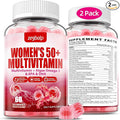Sugar-Free Womens Multivitamin 50 Plus Gummies with Calcium, Magnesium, Zinc, Vitamin A, C, D3, E, K2, B Complex, Folate, Biotin - Multi Vitamins & Minerals for Skin, Energy, Immune Support