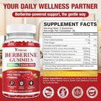 2000mg Berberine Gummies with Ceylon Cinnamon, Organic Berberine HCL Supplement for Women & Men, Sugar Free, Vegan, Non-GMO, Gluten-Free, Raspberry Flavor-60 Count