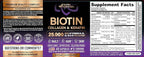 NUTRAHARMONY Biotin | Collagen | Hyaluronic Acid | Keratin - Support Normal Hair Growth Cycle - Skin & Nails - 25000mcg Vitamins B1, B2, B3, B6 & B7 - for Women & Men - Made in USA | 60 Capsules