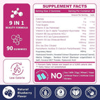 ZEBORA Hair Growth Vitamins with Biotin, Keratin & Collagen - Biotin Gummies with Beauty Support Blend for Hair, Skin & Nails - Vegan Hair Vitamins for Women & Men - 90 Blueberry Gummies, Non-GMO