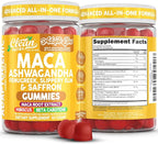 Clean Nutra Maca Root Gummies Ashwagandha Fenugreek Slippery Elm Saffron Hibiscus Beta Carotene Vitamin A for Women Macaroot Extract 60 Gummies Vegan Adaptogen Supplement Gummy Non GMO