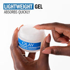 Olay Hyaluronic Acid Face Mousturizer, Plump & Hydrate, Fragrance-Free - Hydrating Gel for Dry Skin Retain & Replenish Moisture, with Niacinamide, Non-Greasy, 2 Oz
