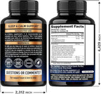 Sleeping Pills for Adults 550mg - Melatonin 3mg | Valerian Root for Sleep | L-Theanine | Magnesium - Natural Sleep Aid Supplement - Non-Habit Forming Rest Support - Made in USA - 1/day, 2 Month Supply