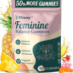 Pineapple Gummies for Women pH - Feminine Balance Gummies for Flora and Vaginal Health + Vitamin C for Immune Support, Probiotics Women's pH Balance Gummy Nutrition Vegan Friendly, 90 Counts