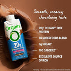 Orgain Vegan Protein Shake, Creamy Chocolate - 20g Plant Protein, Ready to Drink, 50 Superfoods, 0g Sugar, Gluten Free, No Artificial Sweeteners, No Soy or Dairy Ingredients, 11 Fl Oz (Pack of 12)