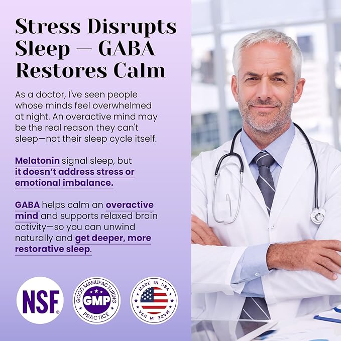 1050mg GABA L-Theanine Ashwagandha - Made in USA - Advanced Sleep Aid & Calm- Magnesium, 5-HTP, Vitamin B6 & B12, GABA (Gamma Aminobutyric Acid) Supplement - Melatonin-Free & Non-Habit Forming