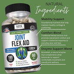 Kaya Naturals Flex Aid - Mobility Support Supplement for Men and Women - Turmeric Capsules with Glucosamine Sulfate, Boswellia Serrata and MSM - for Knee Support and Mobility Health - 180 Count