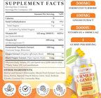5 Month Supply Turmeric and Ginger Gummies with Black Pepper, Fermented Turmeric for Joint Comfort & Mobility, Sugar-Free with Vitamin D3 + K2, Natural Peach Flavor – 150 Gummies