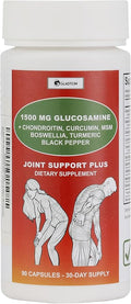 Glucosamine Chondroitin MSM Curcumin Turmeric Boswellia - Joint Support Supplement for Bone Back Knee Hand Flexibility, Mobility - Joint Health Supplement for Women & Men - 90 Capsules
