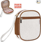 Weekly Travel Pill Organizer Pill Case for Purse with Removable 7 Day Pill Box Holder,Cute Medication Organizer Pill Container for Medicine, Vitamin, Fish Oils,Supplement(Brown, Small)