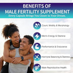 Male Fertility Supplement, Pre Conception Fertility Supplements for Men with CoQ10, Maca Root, Zinc & NAC, Mens Prenatal Vitamins for Optimal Sperm Count Motility, Conception for Him, 120 Capsules