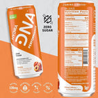 HYDRADNA- Clean Performance Drink, Zero Sugar | For Natural Fuel, Alertness, Boost, Stamina,120 mg Organic Caffeine, Natural Flavors, Zero Sucralose, Clean Ingredients (12 Pack) (12 Pack, Peach)
