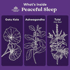 ORGANIC INDIA Peaceful Sleep Herbal Supplement - Deep Sleep Aid for Adults, Natural Herbal Aid Without Melatonin, Supports Circadian Rhythm, USDA Certified Organic, Non-GMO - 90 Capsules