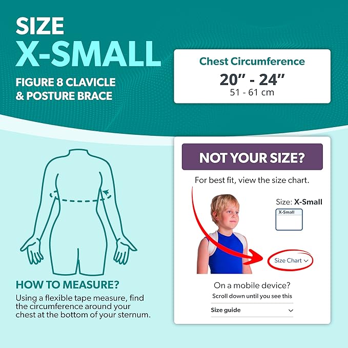 BraceAbility Pediatric Clavicle Fracture Figure-8 Brace for Broken Collarbone in Small Children (XS)