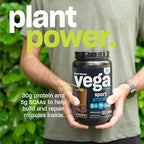 Vega Protein + Recovery - 30g Plant-Based Protein per Serving, Chocolate, 12 x 1.6oz Sachets, 5g BCAAs, Probiotics, NSF Certified, for Shakes & Smoothies, (Packaging May Vary)