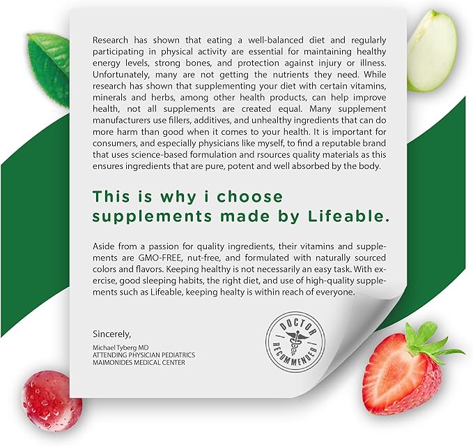 Lifeable Sugar Free Elderberry Gummies with Vitamin C and Zinc | Great Tasting Sambucus Elderberry Immune Support Supplement | Kosher, Vegan, Non GMO Black Elderberry for Adults | 60 Gummies
