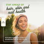 Swanson Bamboo Extract - Natural Hair, Skin and Nails Supplement - 70% Silica Content Supporting Collagen Formation & Bone Growth - (60 Veggie Capsules, 300mg Each) (2 Pack)