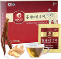 SAMSIDAE Korean Panax Red Ginseng with Ginger Tea, Box of 50 Bags, Supports Circulation, Energy, Immunity, and Digestion – Smooth Taste