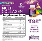 Collagen Peptides Gummies with 2500mcg Biotin Per Serving - Hair Growth, Skin & Nails Supplement - Hydrolyzed Collagen Multi Type I & III, Vitamin C for Immune Support, Orange Flavor, 60 Gummies