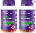 New Chapter Organic Fiber Gummies for Adults & Kids (Age 4+), Plant-Based Prebiotic Fiber for Digestive Health, Vegan, Non-GMO, USDA Organic, Gluten Free, Citrus-Berry Flavored, 60 ct, (Pack of 2)