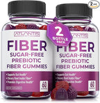 Atlantis Nutrition Sugar Free Fiber Gummies for Adults - 5G Fiber Supplement Formulated with 5.4G Prebiotic Digestive Blend/Serving - Supports Gut Health & Healthy Digestion - 2-Pack 120 Gummies
