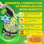 Black Seed Oil Gummies & Chlorophyll, Biotin 500mcg with Hydrolyzed Collagen, Raw Manuka Honey, Organic Cold Pressed - Ultimate Absorption for Skin, Hair & Nails, Digestive, Overall Health,2 Pack