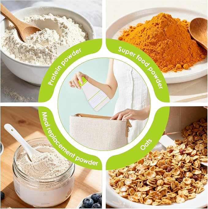 Disposable Protein Powder Travel Container Bags – 60Pcs Leakproof Single-Use Travel Powder Bags, Mess-Free Powder Travel Container for Gym, Workouts, Travel, On-The-Go Lifestyles
