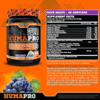 Humapro | Amino Acids Protein Matrix for Humans | 99% Utilization for Lean Muscle | Vegan, Gluten Free | 45 Servings (Sour Grape)