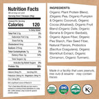 EarthChimp Organic Vegan Protein Powder - with Probiotics - Non GMO, Dairy Free, Non Whey, Plant Based Protein Powder for Women and Men, Gluten Free - 26 Servings 32 Oz (Chocolate)