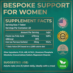 Iron Supplement for Women with Folic Acid - 35 mg Blood Builder Ferrous Sulfate, Folic Acid 400 mcg - Iron Pills for Women with Anemia & Pregnancy Support - 60 Gluten-Free, Vegan Vitamin Tablets
