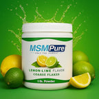 KALA HEALTH MSMPure Lemon Lime Flavored Coarse MSM Powder Flakes – US-Made MSM for Joint Health, Skin Appearance, and Hair & Nail Support – 1 lb, Organic Sulfur